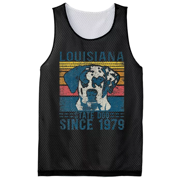 Louisiana Catahoula Leopard Dog Us State Dog Fan Lover Retro Mesh Reversible Basketball Jersey Tank