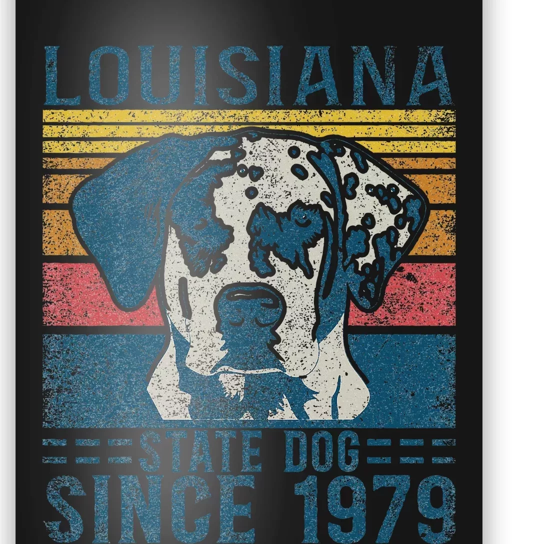 Louisiana Catahoula Leopard Dog Us State Dog Fan Lover Retro Poster