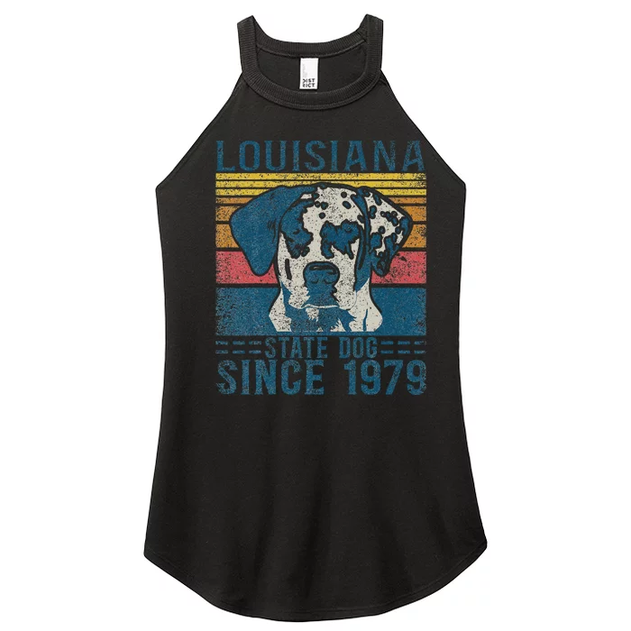 Louisiana Catahoula Leopard Dog Us State Dog Fan Lover Retro Women’s Perfect Tri Rocker Tank