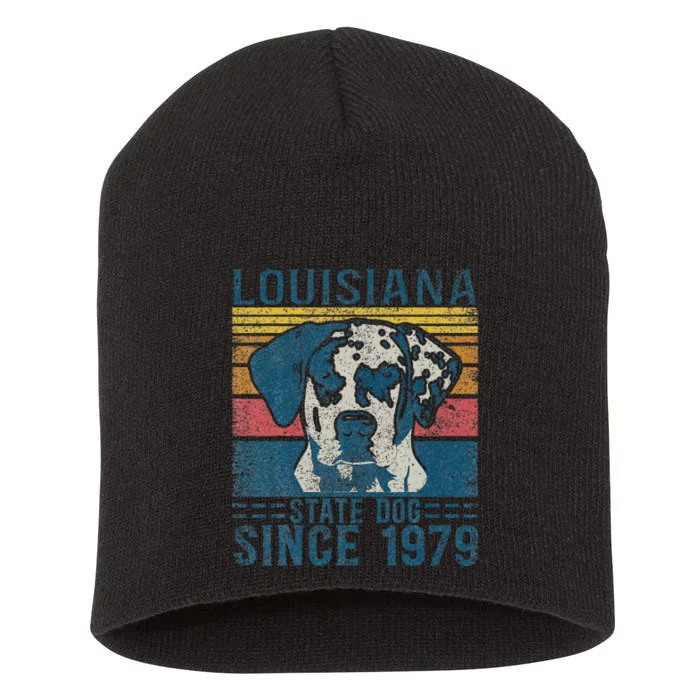 Louisiana Catahoula Leopard Dog Us State Dog Fan Lover Retro Short Acrylic Beanie