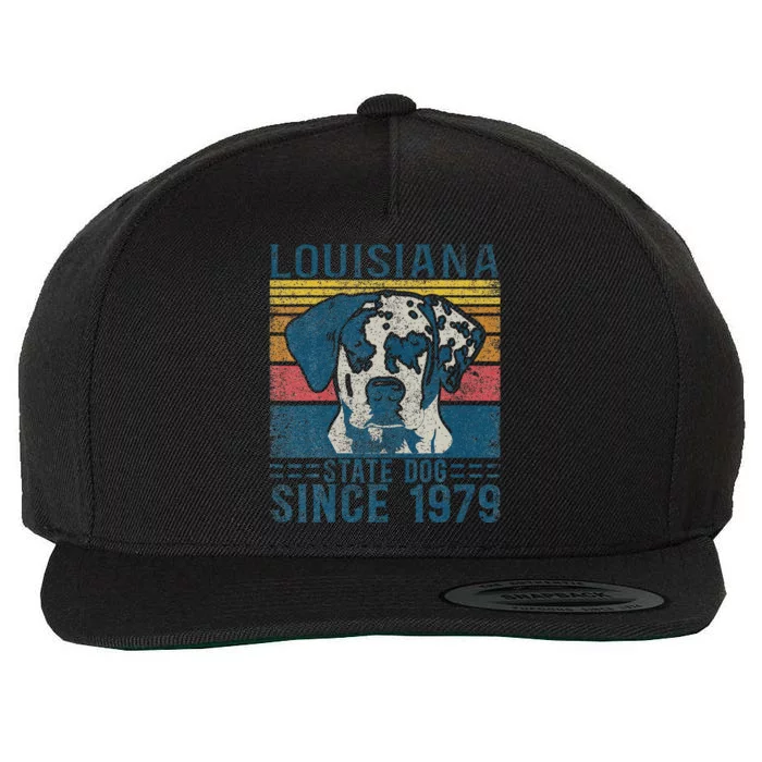 Louisiana Catahoula Leopard Dog Us State Dog Fan Lover Retro Wool Snapback Cap