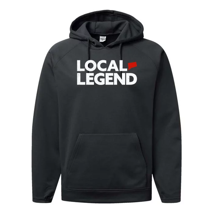 Local Connecticut Legend Funny Connecticut Performance Fleece Hoodie