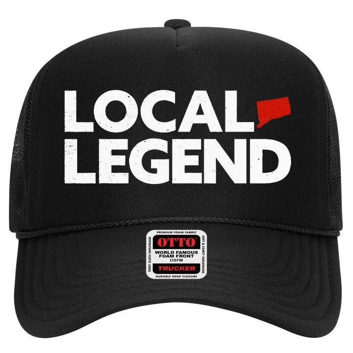 Local Connecticut Legend Funny Connecticut High Crown Mesh Trucker Hat