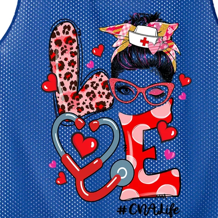 Love Cna Life Nurse Funny Valentines Day Great Gift Mesh Reversible Basketball Jersey Tank