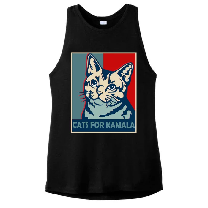 Less Cat Lady Is Voting Kamala Harris President 2024 Cool Gift Ladies Tri-Blend Wicking Tank