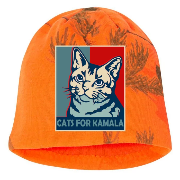 Less Cat Lady Is Voting Kamala Harris President 2024 Cool Gift Kati - Camo Knit Beanie