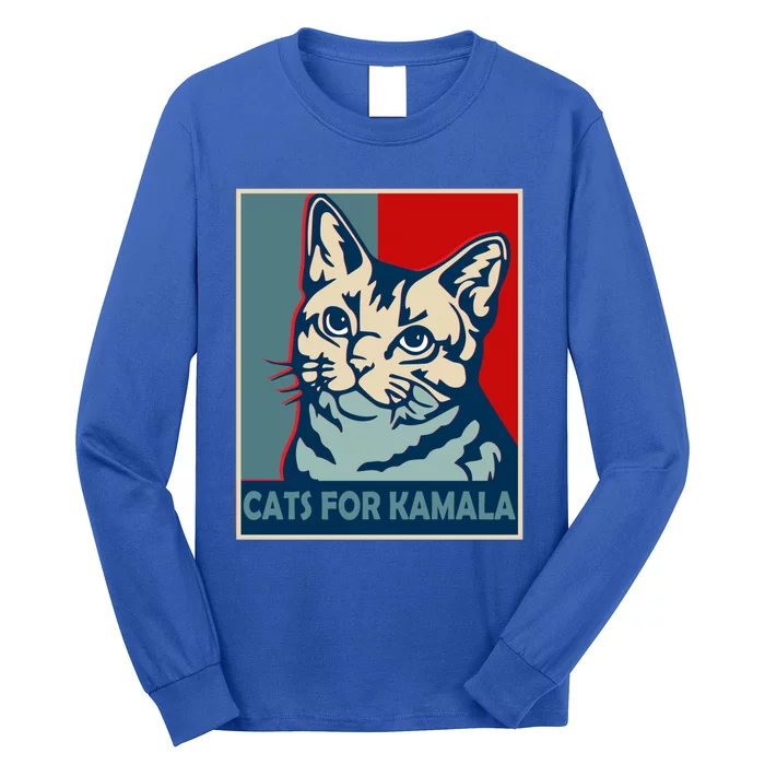 Less Cat Lady Is Voting Kamala Harris President 2024 Cool Gift Long Sleeve Shirt