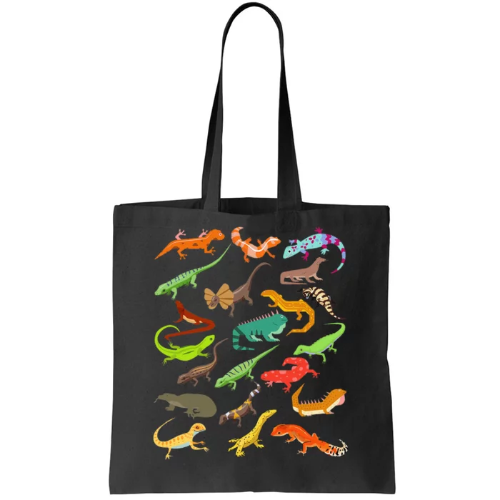 Lizard Collage Tote Bag