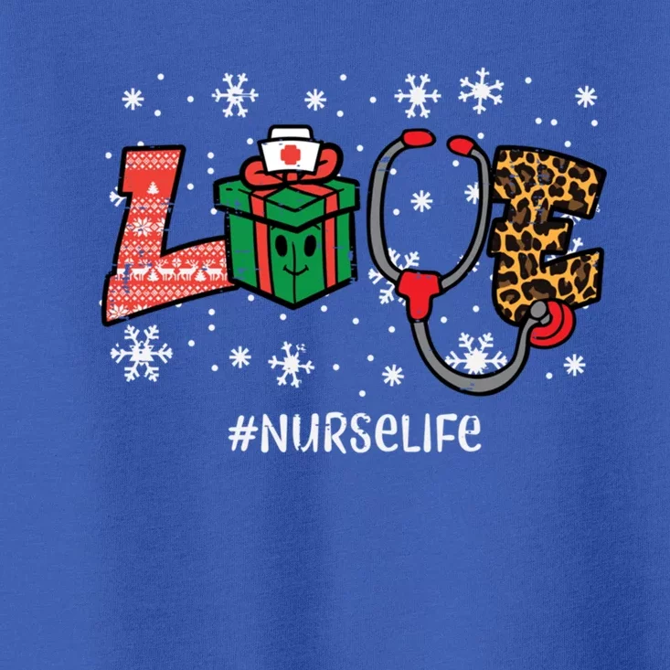 Leopard Christmas Love Nurse Life Xmas Nursing Scrub Gift Toddler T-Shirt