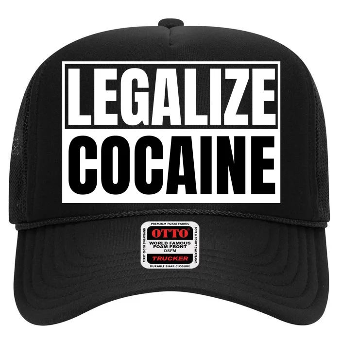 Legalize Cocaine High Crown Mesh Trucker Hat