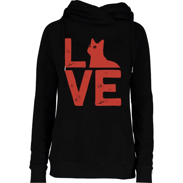 Love Cat Womens Funnel Neck Pullover Hood