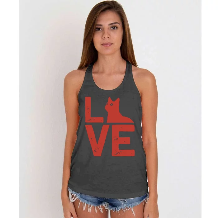 Love Cat Women's Knotted Racerback Tank