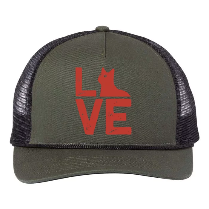 Love Cat Retro Rope Trucker Hat Cap