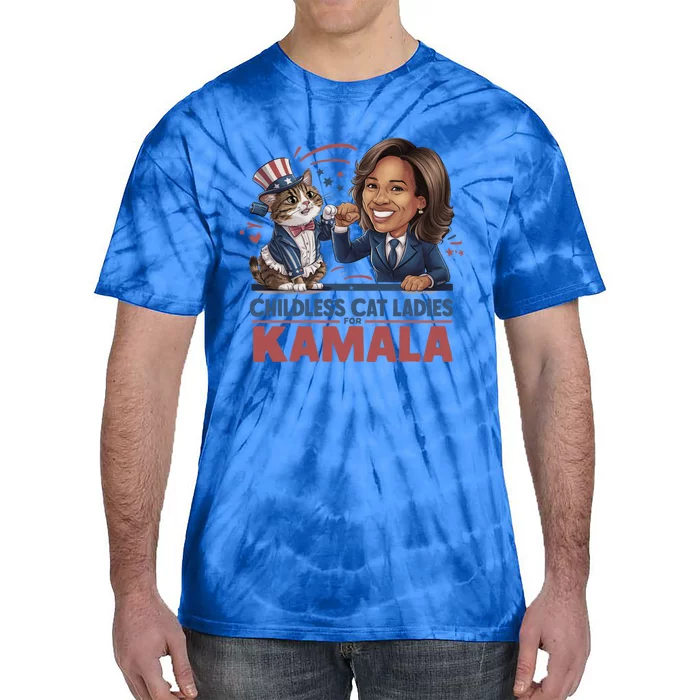 Less Cat Ladies For Kamala Gift Tie-Dye T-Shirt