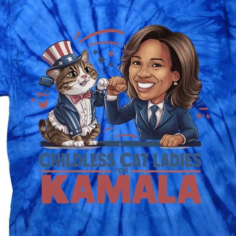 Less Cat Ladies For Kamala Gift Tie-Dye T-Shirt