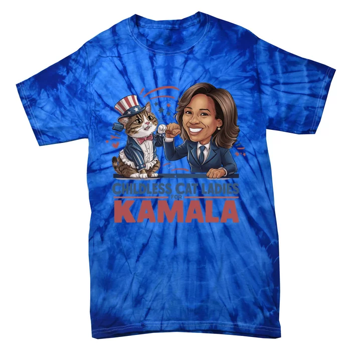 Less Cat Ladies For Kamala Gift Tie-Dye T-Shirt