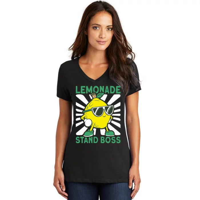 Lemonade Crew Lemonade Stand Boss Women's V-Neck T-Shirt