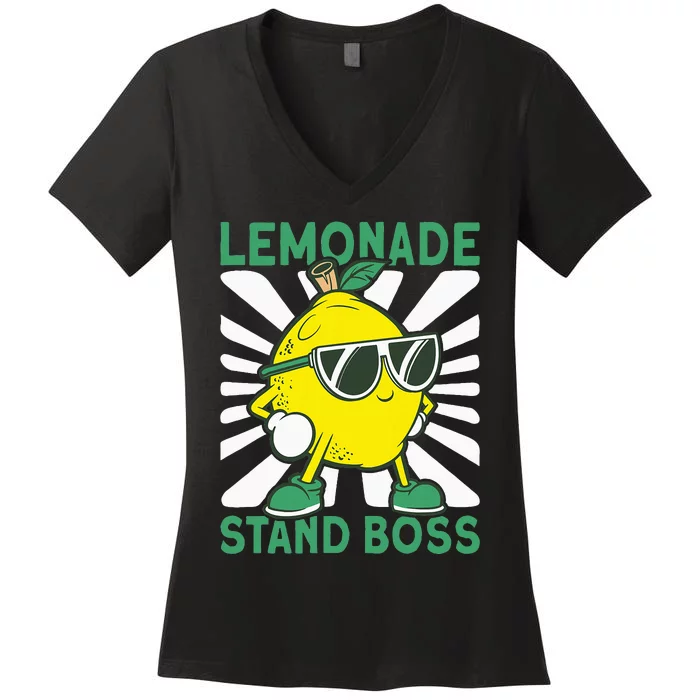 Lemonade Crew Lemonade Stand Boss Women's V-Neck T-Shirt