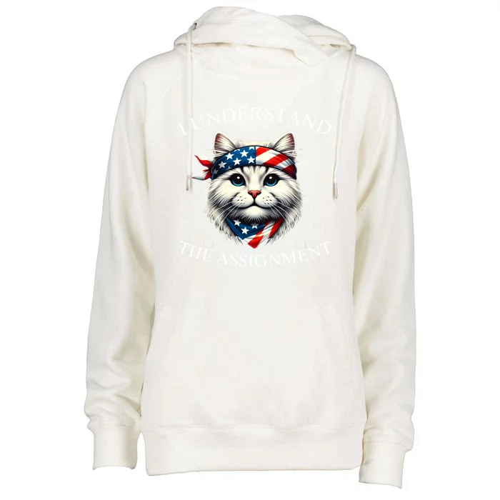 Less Cat Lady Kamala 2024 I Understand The Assignt Meaningful Gift Womens Funnel Neck Pullover Hood