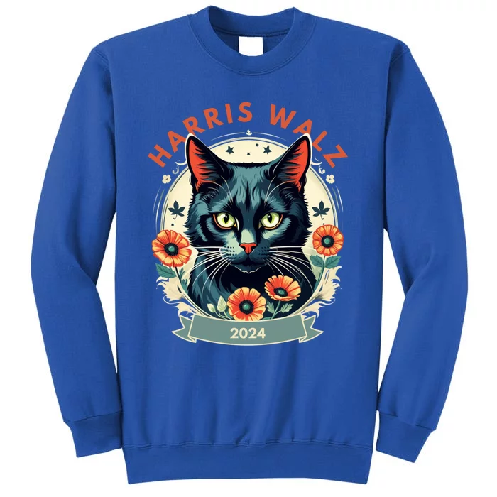 Less Cat Lady Kamala Flower Harris For President 2024 Cute Gift Tall Sweatshirt