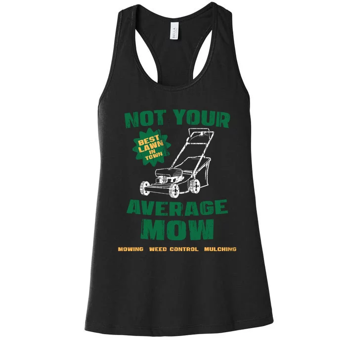 Lawn Care Landscaping Lawn Mower Funny Halloween Women's Racerback Tank