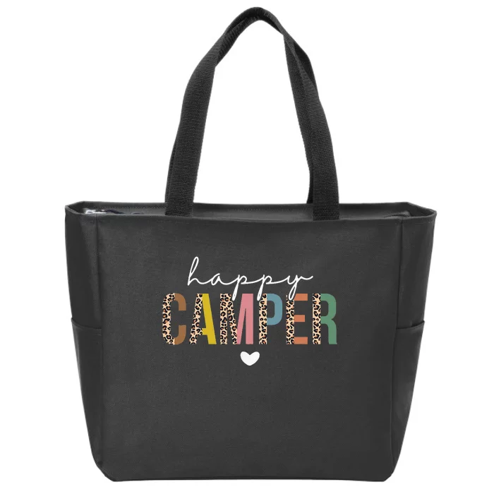 Leopard Camping Lover Outdoor Activities Camper Zip Tote Bag