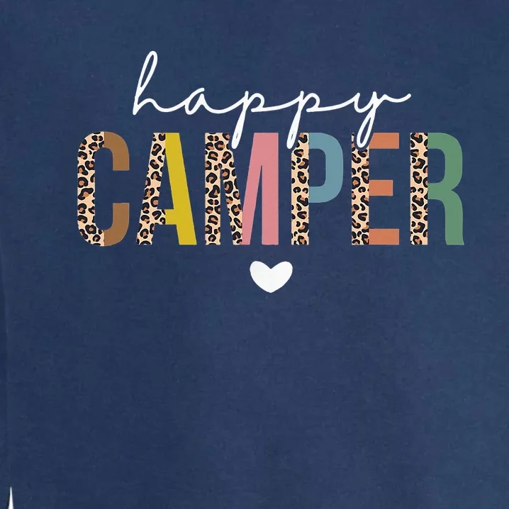 Leopard Camping Lover Outdoor Activities Camper Garment-Dyed Sweatshirt