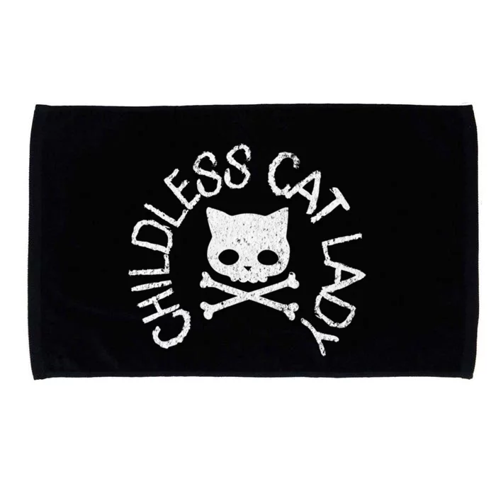 Less Cat Ladies Gothic Punk Rock Skull And Crossbones Funny Gift Microfiber Hand Towel