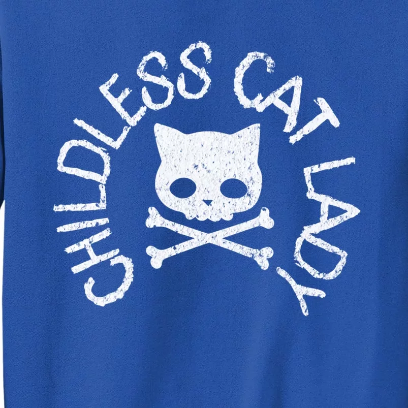 Less Cat Ladies Gothic Punk Rock Skull And Crossbones Funny Gift Tall Sweatshirt