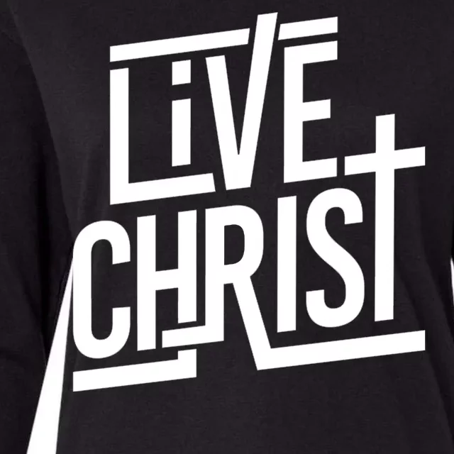 Live Christ Womens Cotton Relaxed Long Sleeve T-Shirt