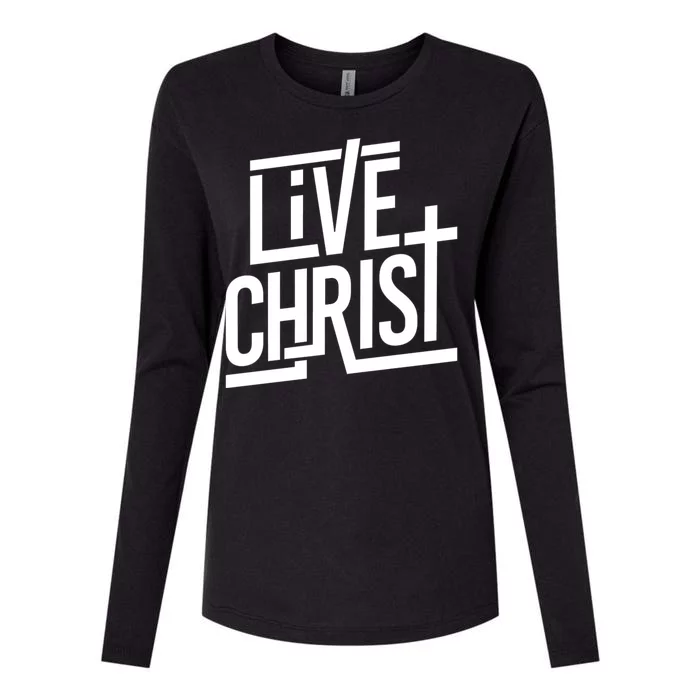 Live Christ Womens Cotton Relaxed Long Sleeve T-Shirt