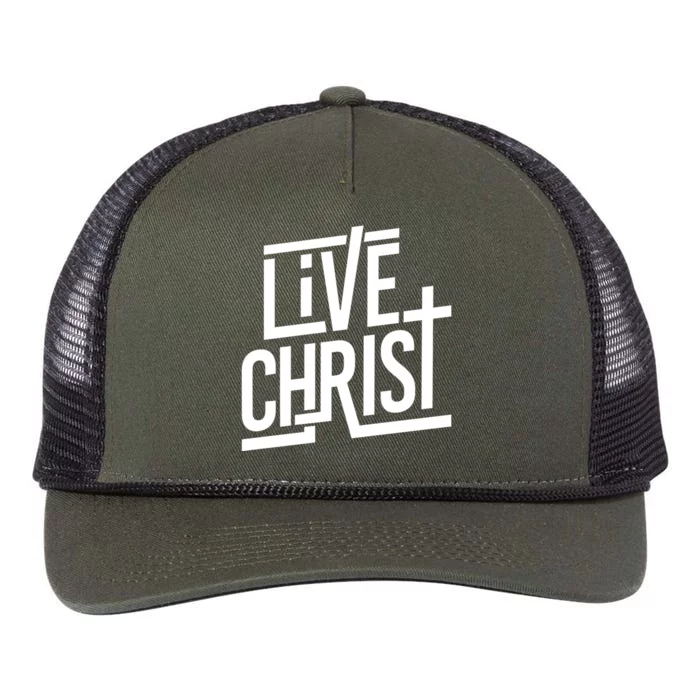 Live Christ Retro Rope Trucker Hat Cap