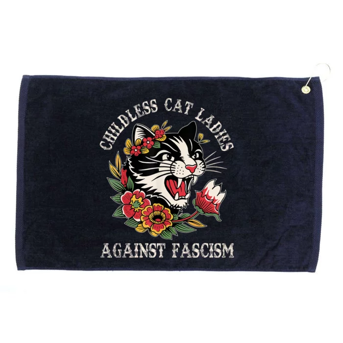 Less Cat Ladies Against Fascism Funny Cat Feminist Gift Grommeted Golf Towel