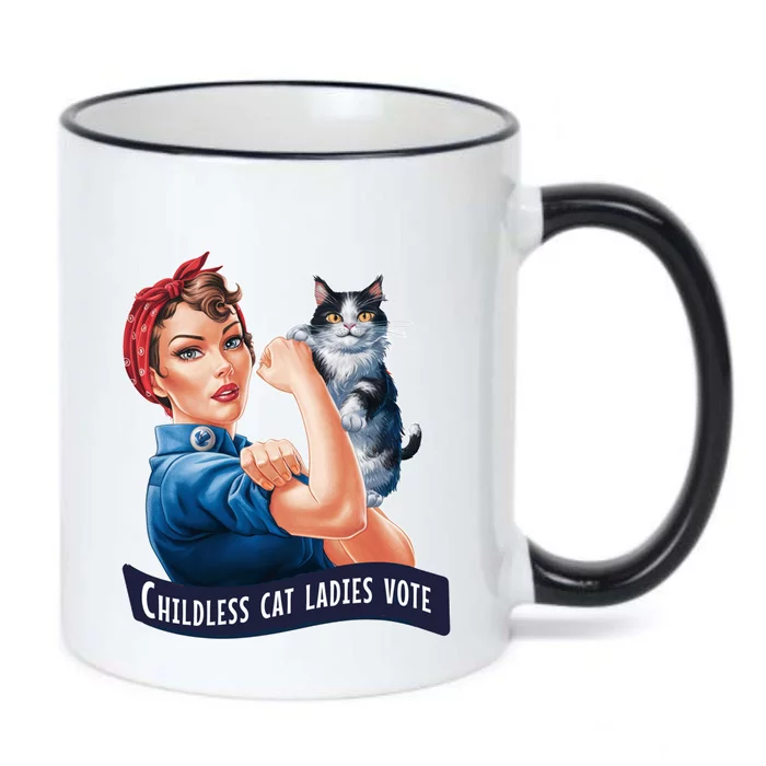 Less Cat Ladies Vote Rosie The Riveter Gift Black Color Changing Mug