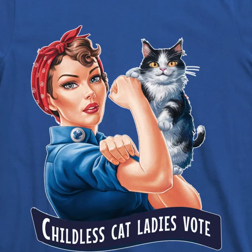 Less Cat Ladies Vote Rosie The Riveter Funny Gift T-Shirt