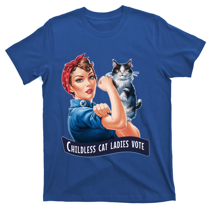 Less Cat Ladies Vote Rosie The Riveter Funny Gift T-Shirt