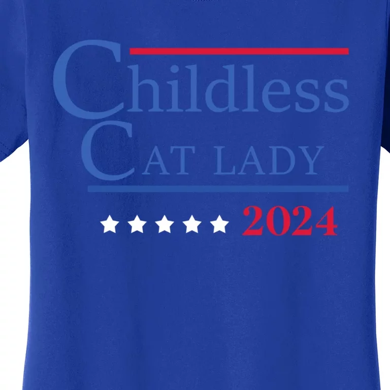 Less Cat Lady 2024 Ladies Is Voting Kamala Gift Women's T-Shirt