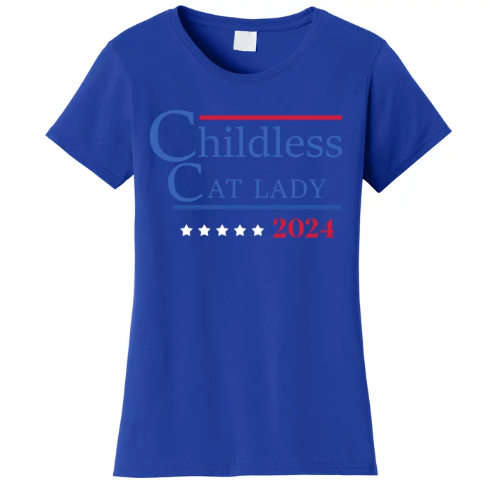 Less Cat Lady 2024 Ladies Is Voting Kamala Gift Women's T-Shirt