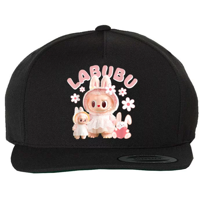 Labubu Cute Labubu The Monsters Meme Wool Snapback Cap