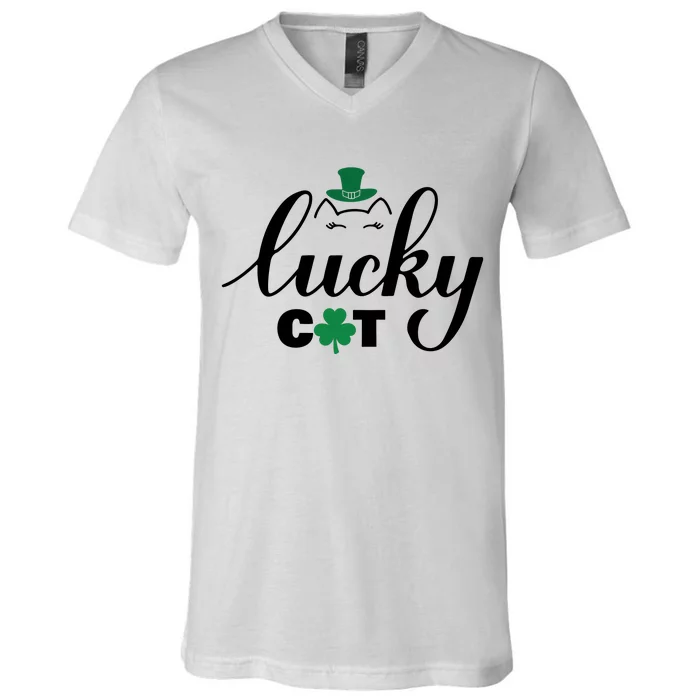 Lucky Cat V-Neck T-Shirt