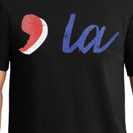 La Comma La In Red White & Blue Minimalist Design Pajama Set