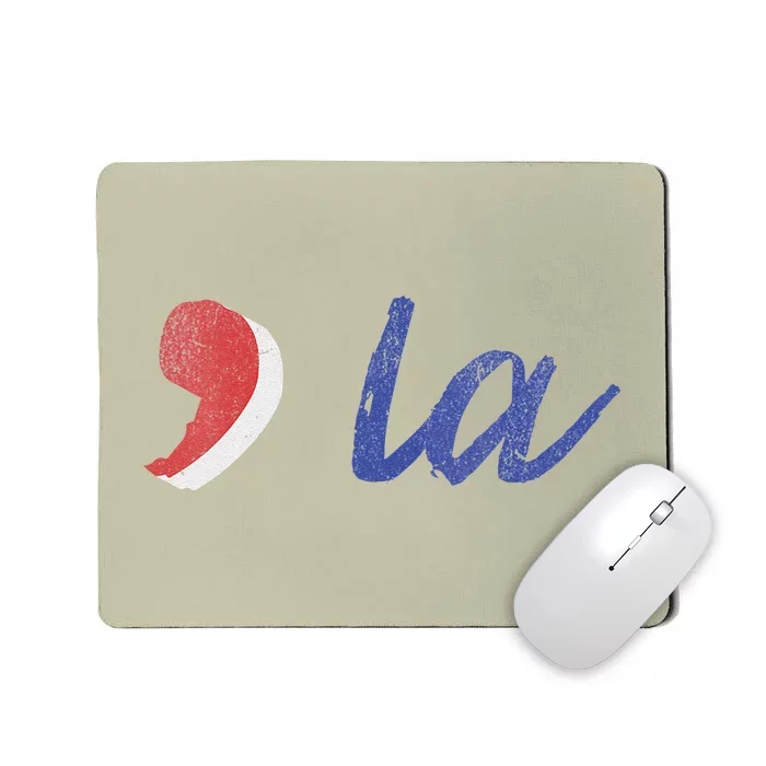 La Comma La In Red White & Blue Minimalist Design Mousepad