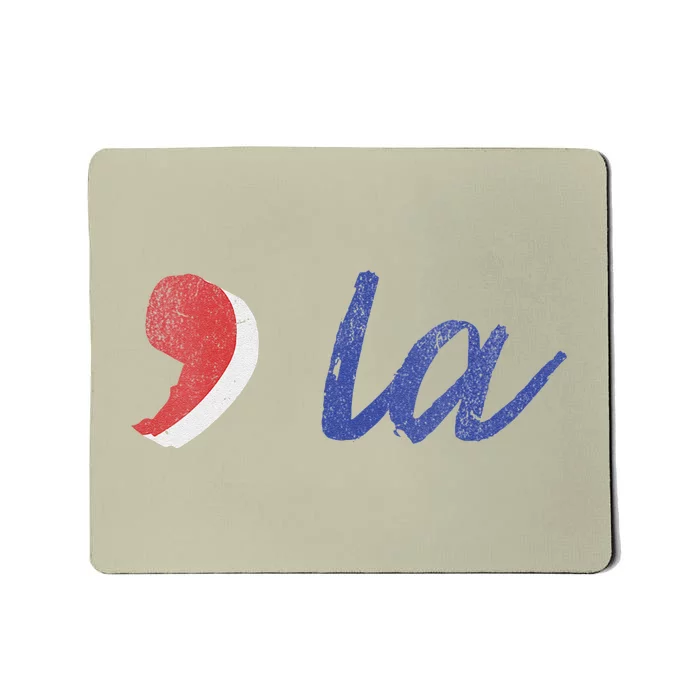 La Comma La In Red White & Blue Minimalist Design Mousepad