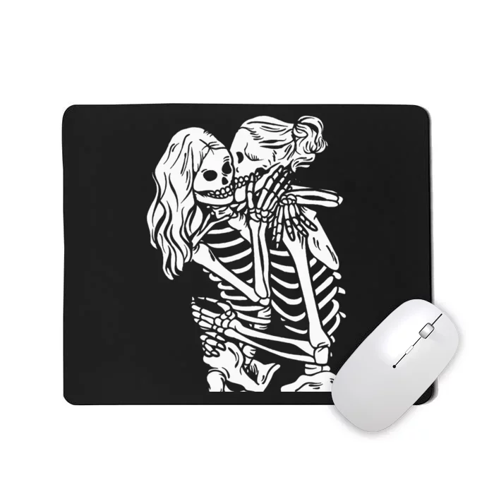 Lesbian Couple Lgbtq Pride Of Woman Skeletons Lovers Kissing Mousepad