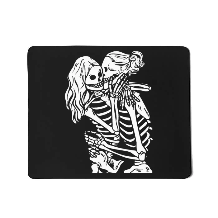 Lesbian Couple Lgbtq Pride Of Woman Skeletons Lovers Kissing Mousepad