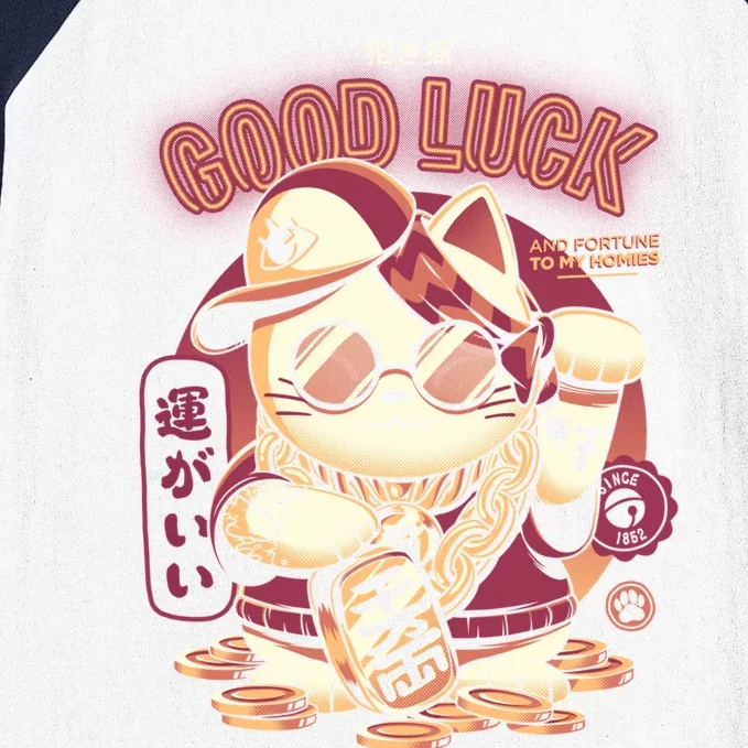 Lucky Cat Baseball Sleeve Shirt