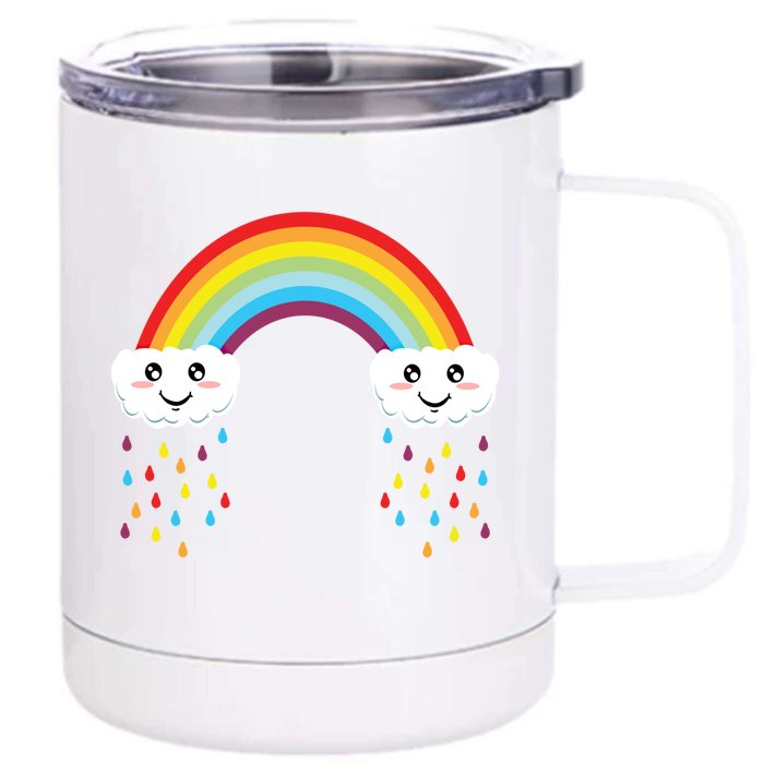 Lgbtq Community Lesbian Rainbow Gay Colorful Design Pride Funny Gift Front & Back 12oz Stainless Steel Tumbler Cup