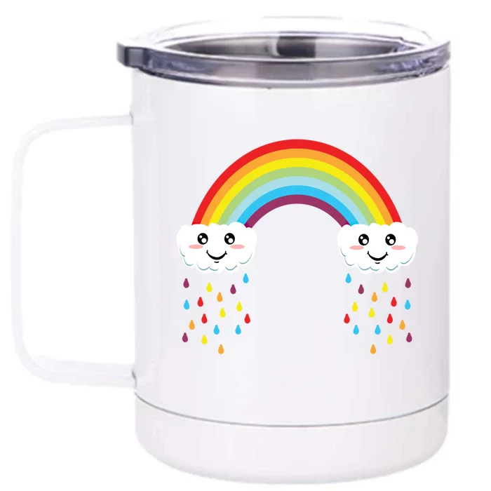 Lgbtq Community Lesbian Rainbow Gay Colorful Design Pride Funny Gift Front & Back 12oz Stainless Steel Tumbler Cup