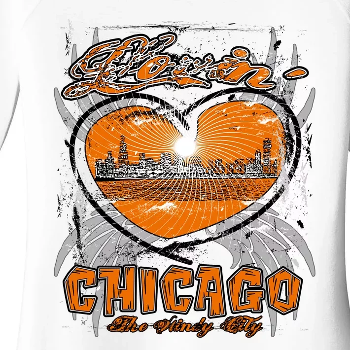 Loving Chicago Women's Perfect Tri Tunic Long Sleeve Shirt