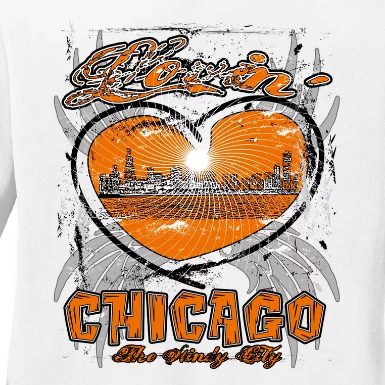 Loving Chicago Ladies Long Sleeve Shirt